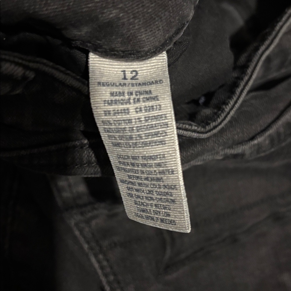 American Eagle Super Stretch Mid Rise Slim Straight Jeans Black Size 12 - Picture 6 of 7